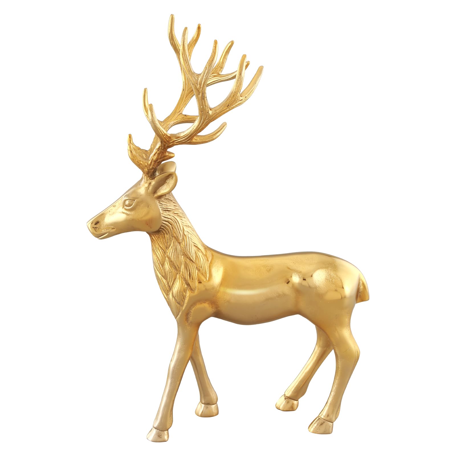 Tangkula Standing Reindeer Statue, Aluminum Deer Sculpture for Indoors, Christmas Reindeer Decor Statue for Home Office Shop School